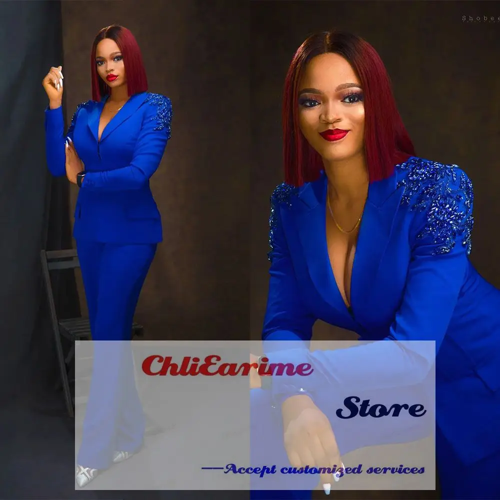 

Элегантные Роскошные костюмы для женщин из 2 предметов, с отложным воротником, искусственная кожа, расклешенные брюки, модные на заказ