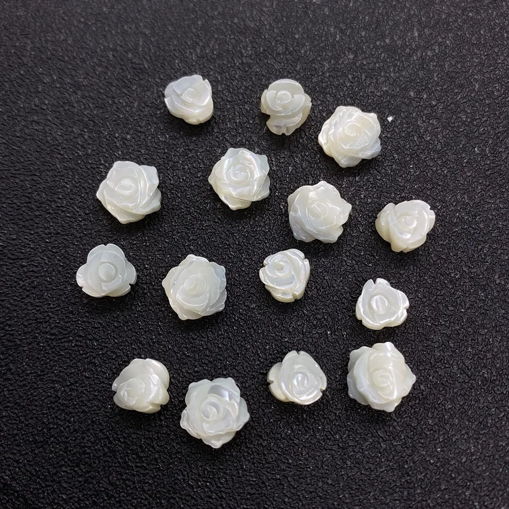 Бусины из натуральной пресноводной ракушки в форме розы Перламутровые сделай