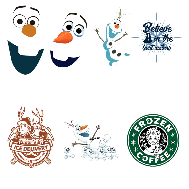

Disney Frozen Elsa Anna Princess Patches Clothing T-Shirt Print Heat Transfer DIY Decoration Iron-on Patch For Children's Bag
