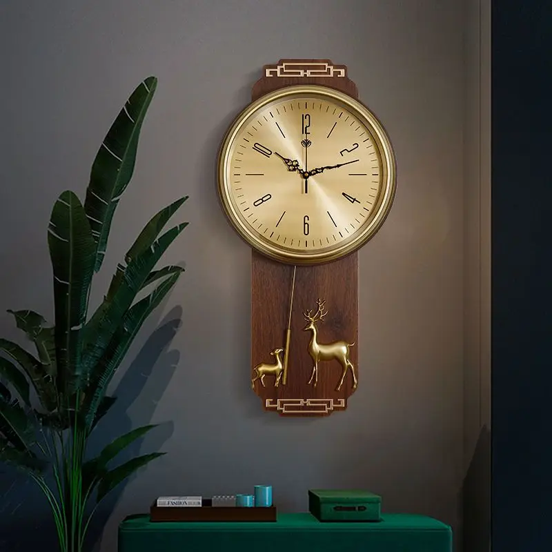 

Часы настенные в китайском стиле, простые модные креативные Настенные светильники в скандинавском стиле, роскошные часы