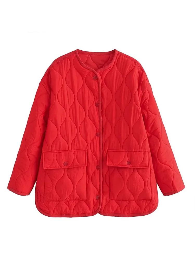 

BM&MD&ZA 5182484 Women 2022 Winter Fashion loose cotton clothes Coat Vintage Long Sleeve Female Outerwear Chic Tops 5182/484