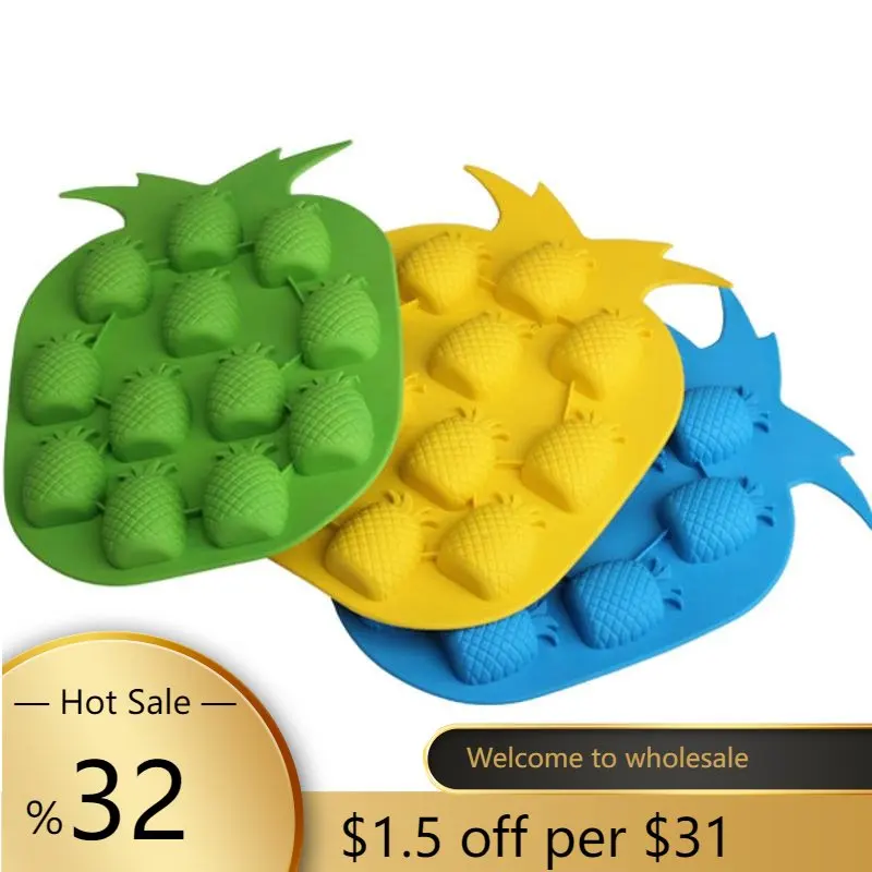 

Pineapple Ice Cube Tray Silicone Ice Molds Shape Ice Maker Bar Party Wine Drink Decor Cube Tray Moule Glace Random Color