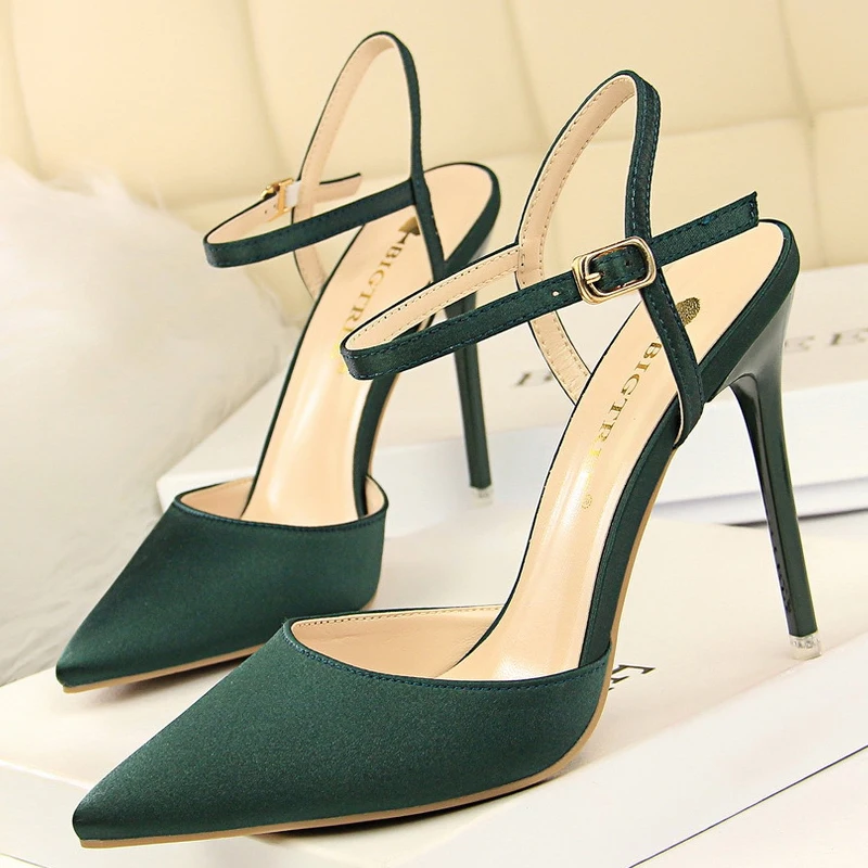 Shoes Women Pumps Sexy High Heels Pointed Toe Women Heels Stiletto 2022 Summer Women Sandals Silk Ladies Shoes 8 Colour