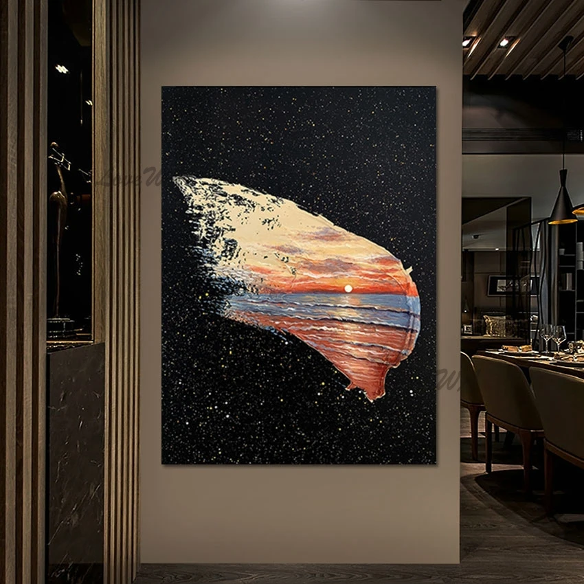 Высокое качество закат красивый пейзаж настенная живопись без рамы 3d морская