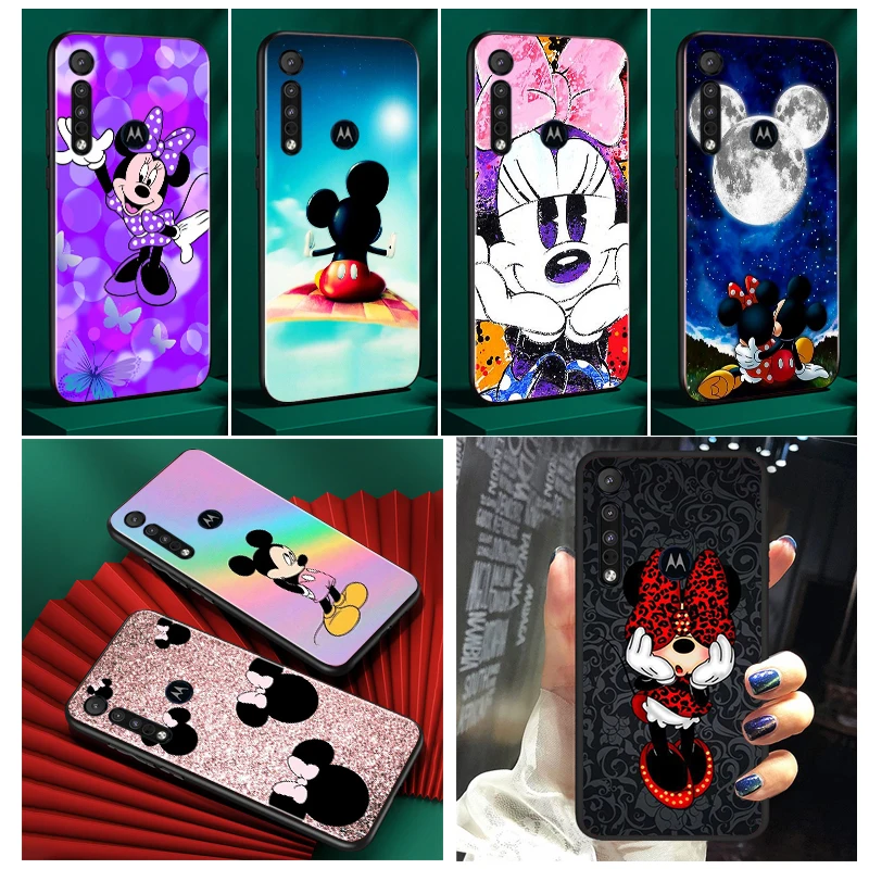 

Anime Mickey Minnie Disney Phone Case Black For Motorola Moto G71 Edge G60 S G9 G8 20 E20 E7i E6i E6S Plus G Power One Fusion