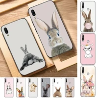 cute bunny rabbit phone case for huawei y 6 9 7 5 8s prime 2019 2018 enjoy 7 plus