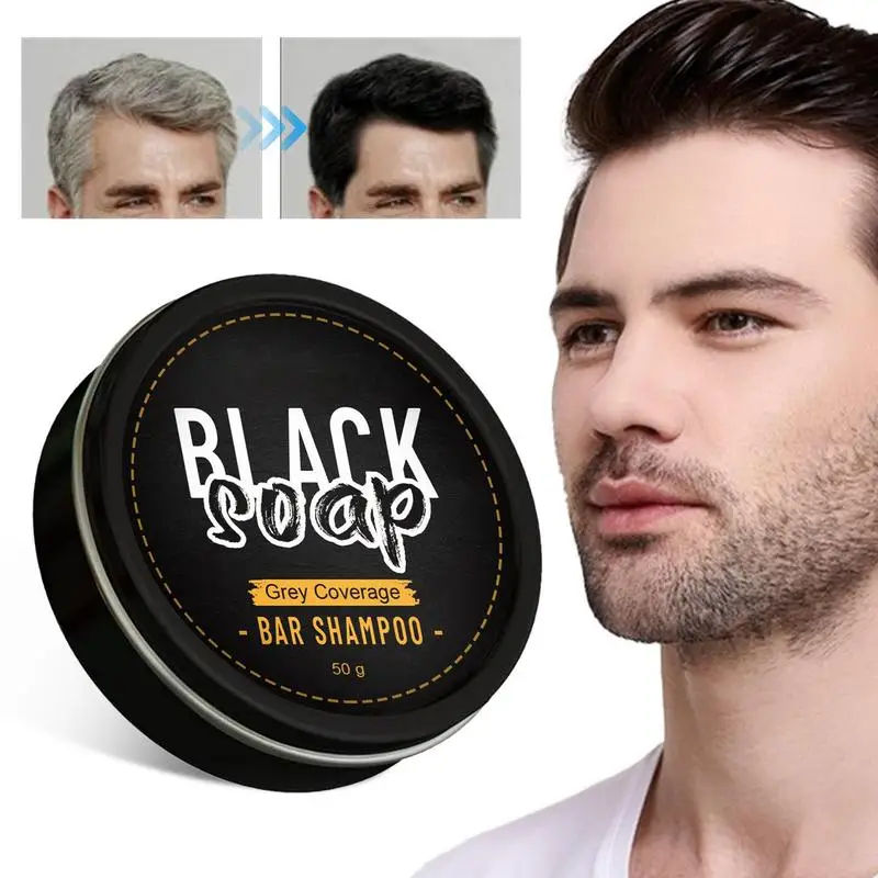 Bar Shampoo For Gray Hair Men's Black Hair Soap Hair Darkening Soap Shampoo Bar Fast Effective Repair Gray White Color Dye Hair