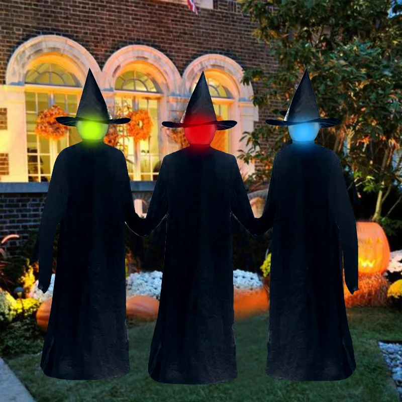 

Halloween Witches Decoration Glowing Ghost Decor Props Outdoor Lawn Garden Scary Screaming Witch Light Up Party Decoration