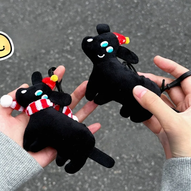 Маленькая черная подвеска в виде собаки милый креативный уродливый плюшевый