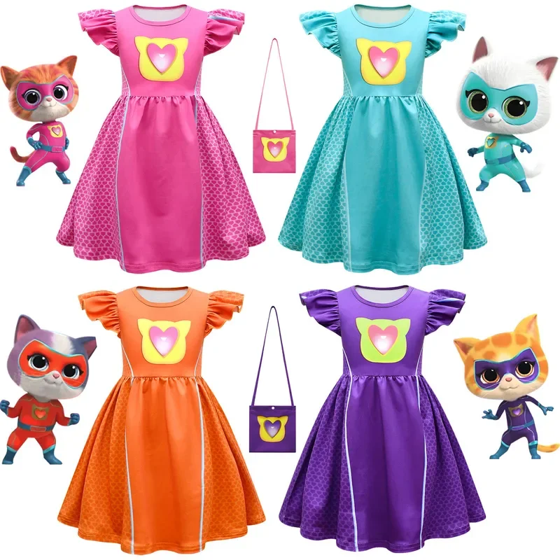 Летнее платье SuperKitties для девочек детское принцессы косплея малышей на день