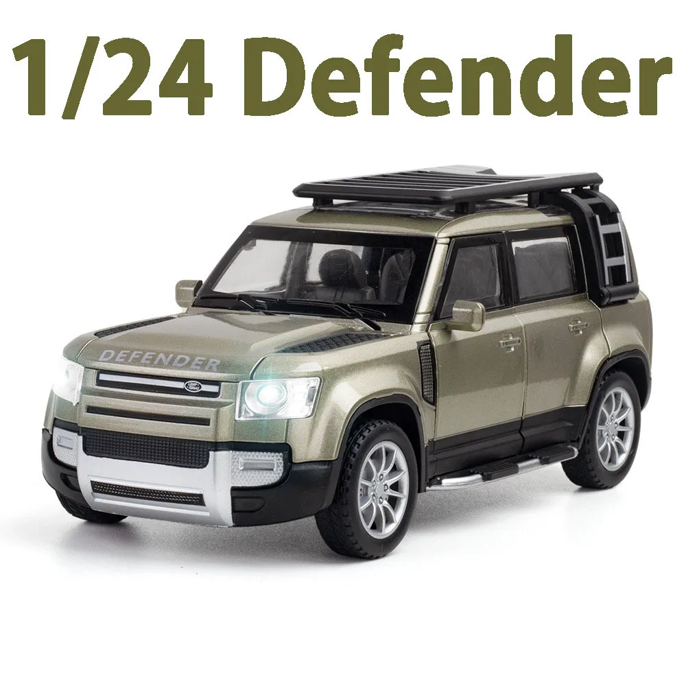 

1/24 Land Rover Defender литой автомобиль, модели автомобилей из сплава, высокий симулятор SUV, игрушка с тяговым эффектом, детские подарки, коллекция дл...