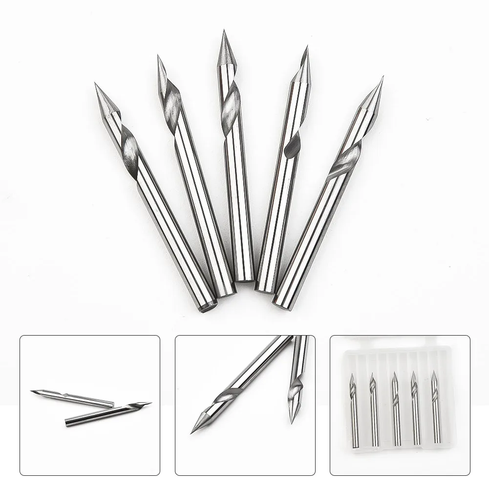 

Durable Hot New 5pcs Milling Cutter Bit 30° Angle Blade Carbide Rotary Cutter Spiral Router Bits Tungsten Steel