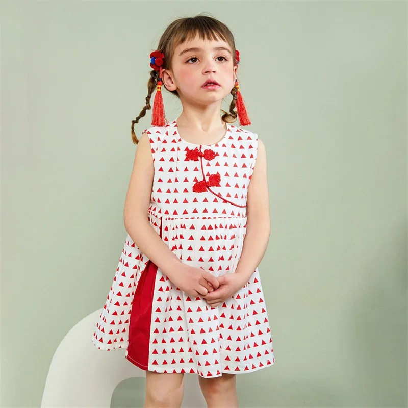 

Детское Хлопковое платье с лягушкой, без рукавов, 90/100%/18/6 лет