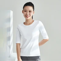 women sweetshirts o neck shirts for womens solid color woman clothes half sleeve cotton tees for girls spring summer lady tops