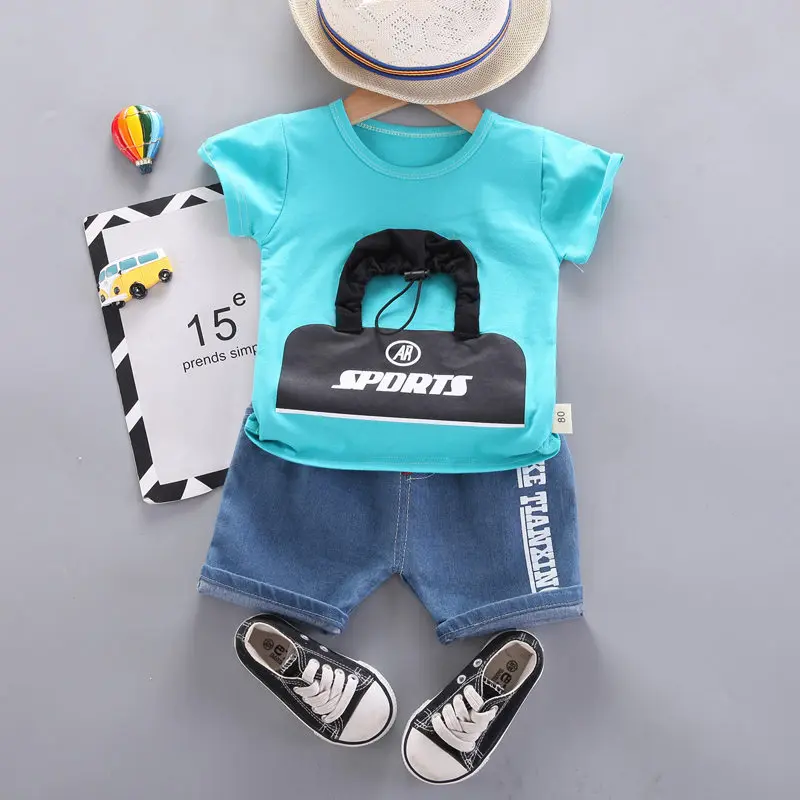 

2022 New Cotton Clothes Baby Boys Girls Summer Children Cartoon T Shirts Shorts 2Pcs/Set Infant Kids Fashion Toddler Tracksuits