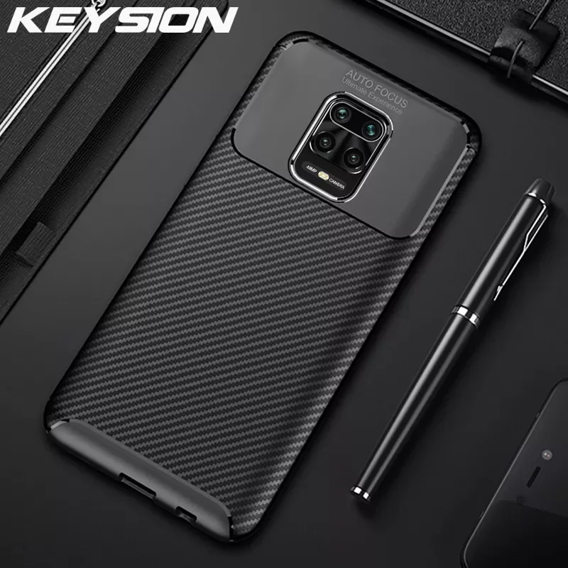 

KEYSION Shockproof Case for Redmi Note 10 9s Note 9 Pro Max 8 Pro Carbon Fiber Silicone Phone Cover for Xiaomi Mi 10 Pro 9T Pro