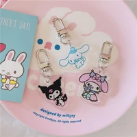 sanrio my melody hello kitty kuromi mymelody cinnamoroll pompom puri anime cute key pendant kawaii girl keychain kids toys gifts