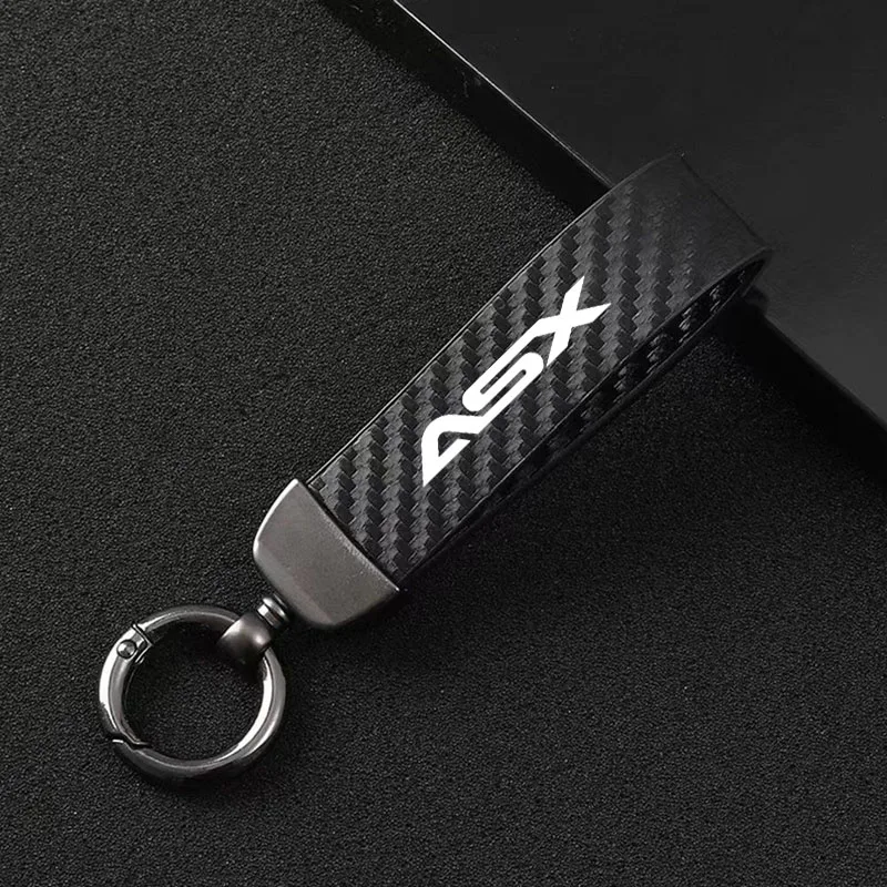 

Carbon Fiber Style Car Keychain Microfiber Leather Key Chain For Mitsubishi Asx Lancer Pajero Outlander L200 Delica Eclipse