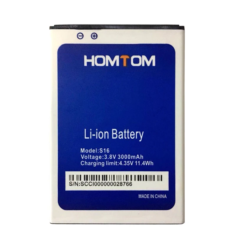 100% Original S16 Battery 3000mAh Replacement 5.5inch HOMTOM Mobile Phone | Batteries