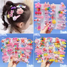42PCS/Set Bow Tie Bear Cartoon Barrettes Children Girls Sweet Hairpins Fashion Headbands Hair Accessories Hairs Clips For Kids 