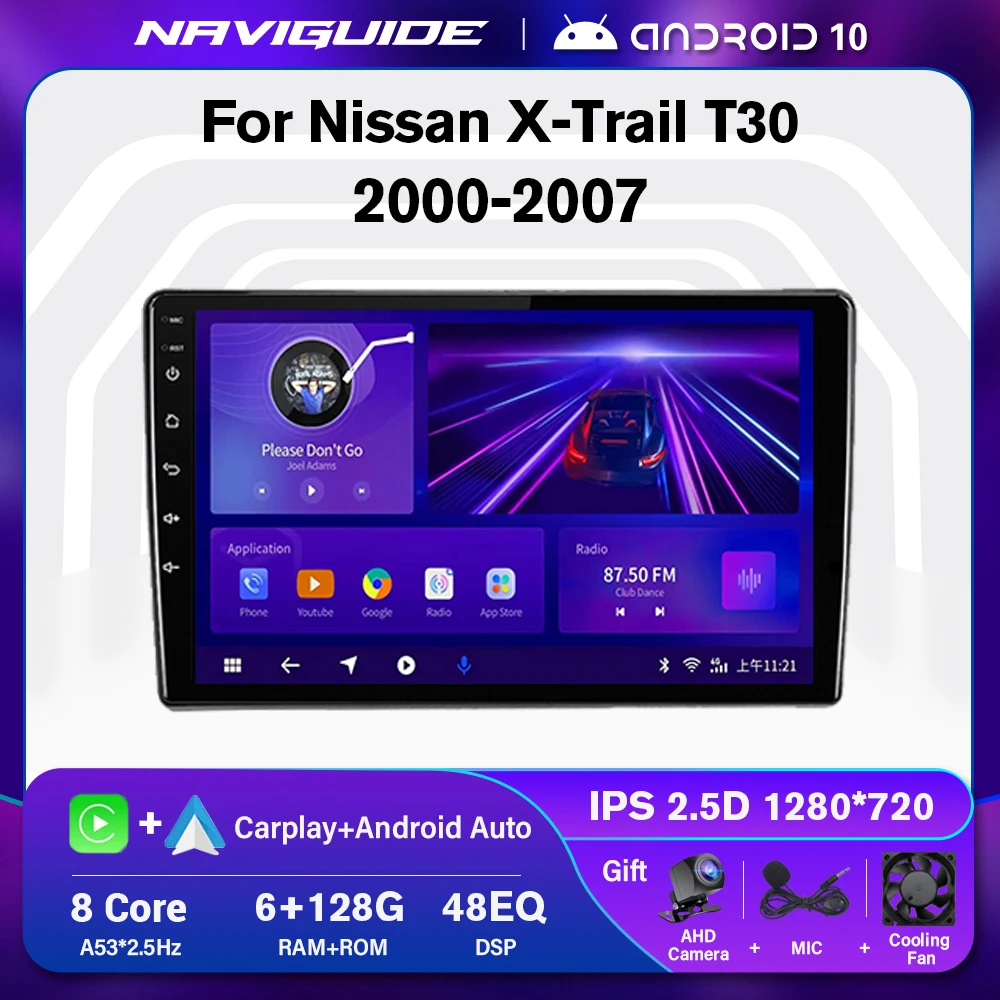 

NAVIGUIDE P1 Android 10.0 Car Radio For Nissan X-Trail X Trai T30 2000-2007 Stereo Multimedia Player Carplay Headunit Autoradio