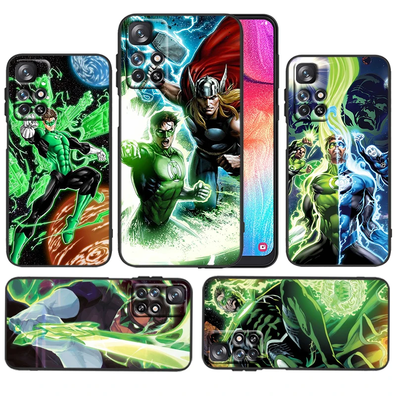 

Cute G-greens Lantern For Xiaomi Redmi 10 10X 9T 9C 9C 8 7 5 K50 K40S Gaming 4G 5G Silicone Soft Shockproof Black Phone Case