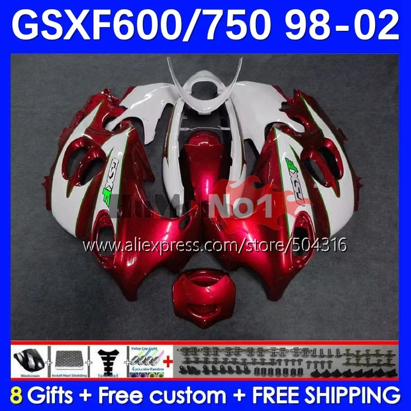 

Корпус для SUZUKI KATANA GSXF 750 600 GSXF750 12No.88 Красный Белый GSXF600 98 99 00 01 02 GSX750F 1998 1999 2000 2001 2002 обтекатель