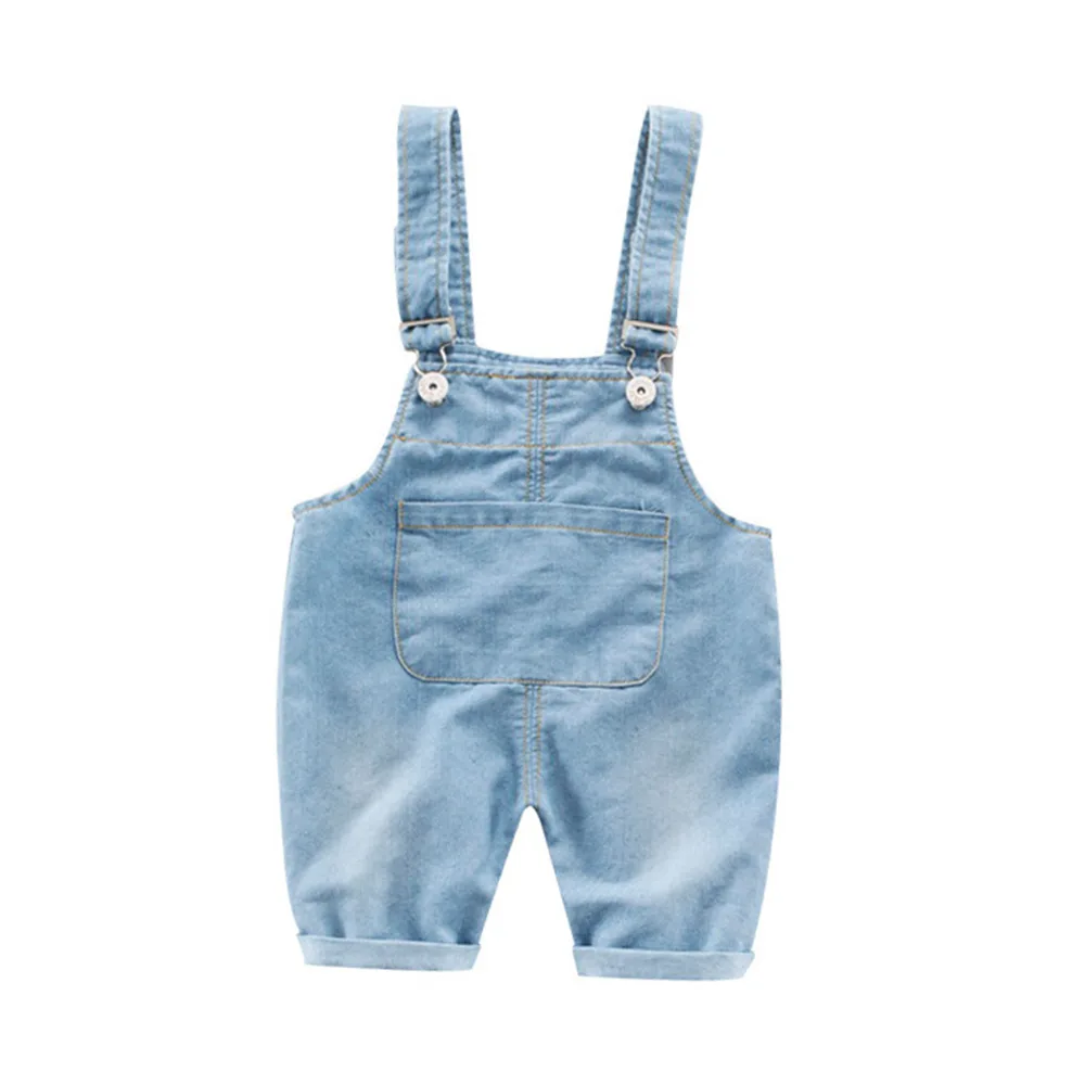 

Детская одежда, джинсы на подтяжках, летние брюки для мальчиков и девочек, джинсовые шорты, модные повседневные детские штаны с открытым шаг...