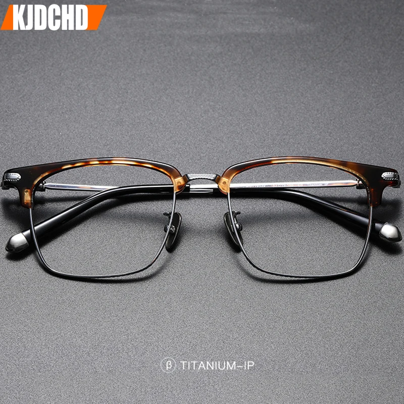 Очки в оправе для бровей из чистого титана хромированные стильные винтажные