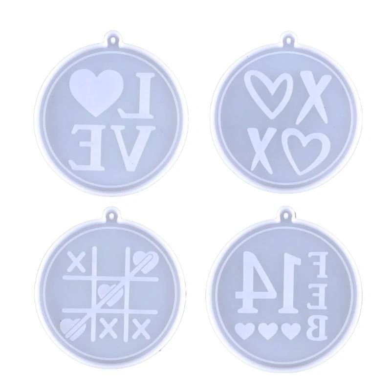 

41XC Various Symbols Round Keychain Mold Epoxy Crystal Silicone Mold Plaster Mold