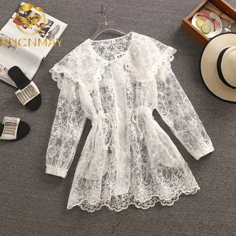 

Korean 2022 Summer Prevent Bask Sweet Shirt Comfortable Women Casual Long Sleeve Ladies Elegant Jack Fashion Embroidery Coat