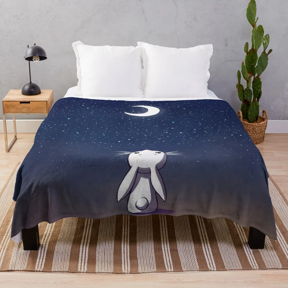 

Moon Bunny Throw Blanket weighted blanket microfiber blanket woven blanket