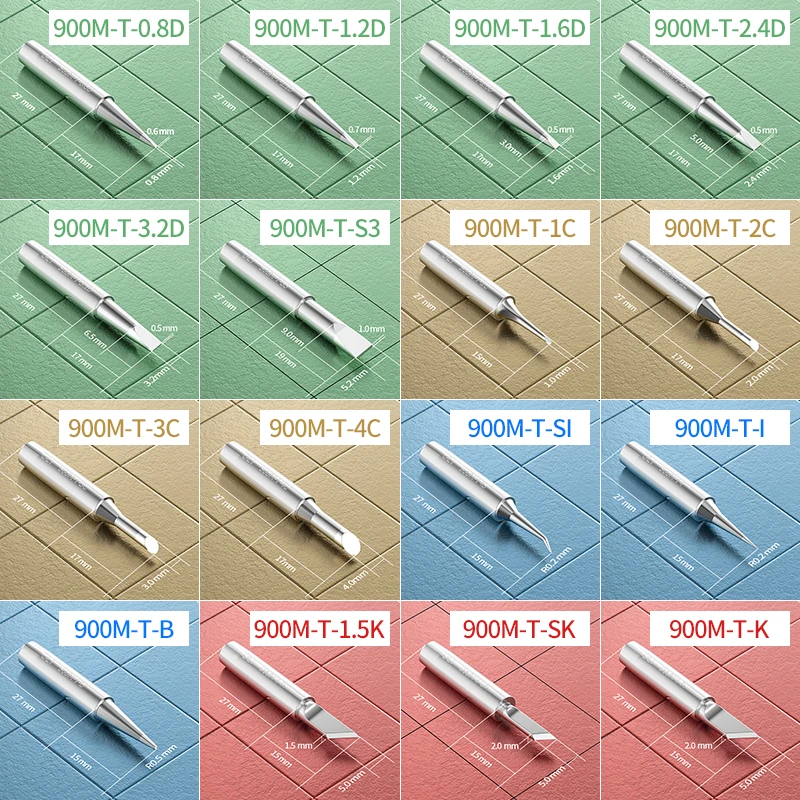Фото 900M Soldering Iron Tip 900M-T-K 1C 2C 3C 4C SK SI Compatible with for 936 Soldering Station DIY Soldering Tools Discount Sale №5