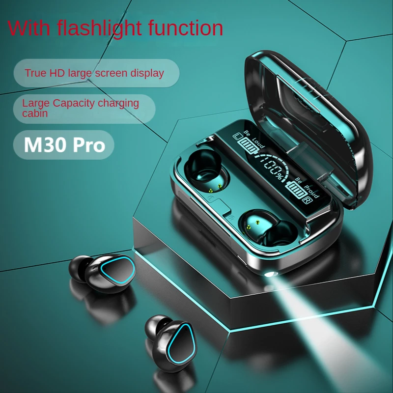 

Беспроводная гарнитура M30 Pro Tws, Bluetooth-гарнитура, спортивная водонепроницаемая гарнитура, два стерео-наушника для iPhone, Android, pnhone