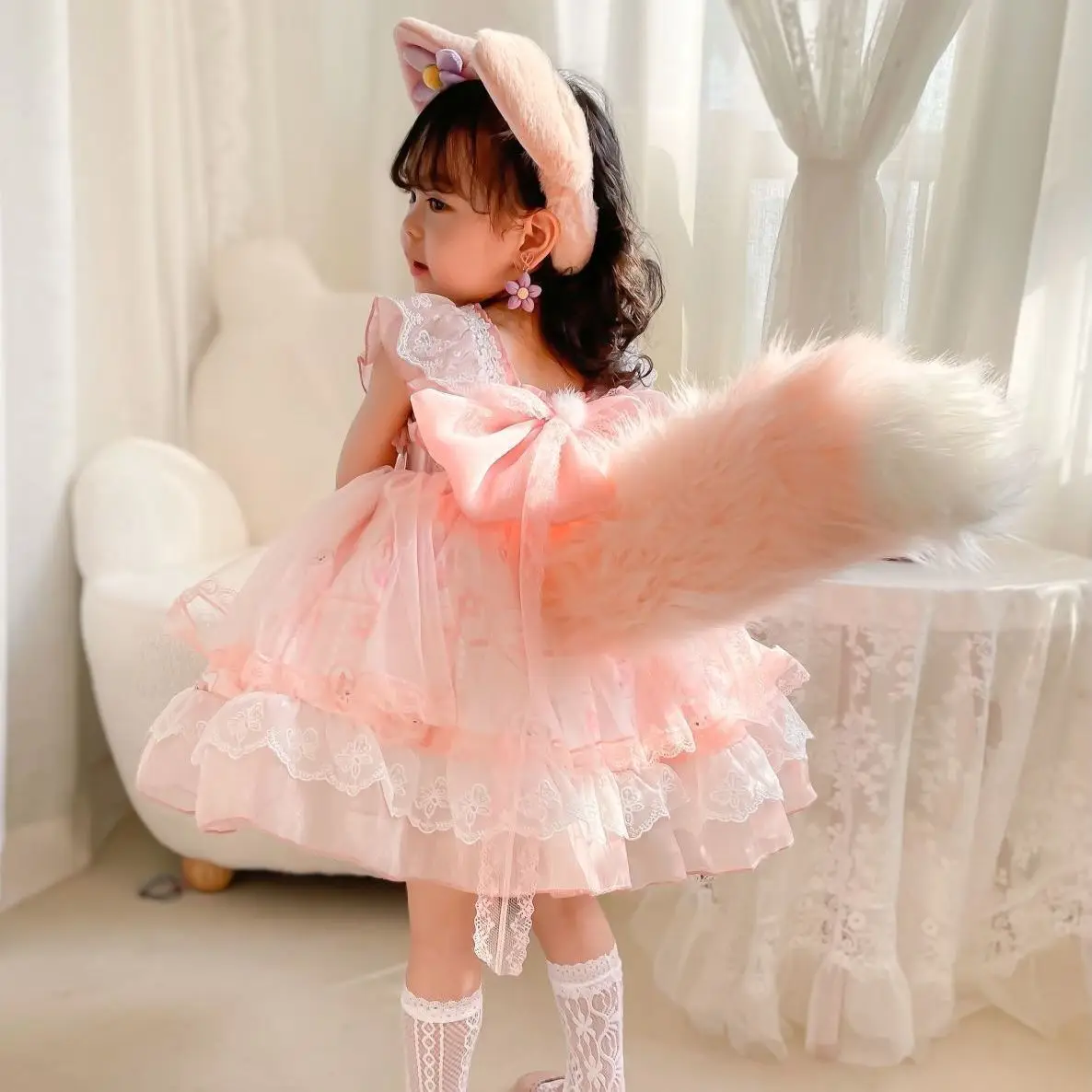 Милое винтажное платье Eid для маленьких девочек в стиле &quotЛолита&quot кружевное