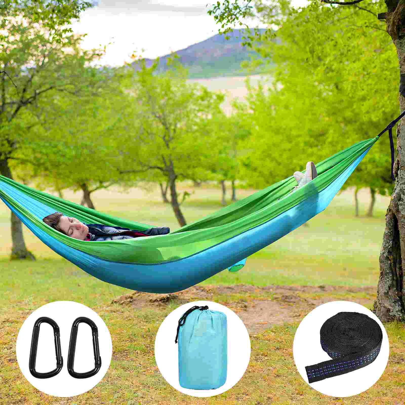 

1 Set 2 Person Comfortable Convenient Hanging Camping Hammock Tree Hammock Heavy Duty Hammock Outdoor Hammock