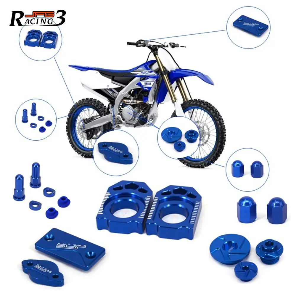 

Motorcycle Axle Block Front Rear Brake Reservoir Cover Set For YAMAHA YZ125 YZ250 YZ250F YZ450F YZ125X YZ250X WR250F WR450F