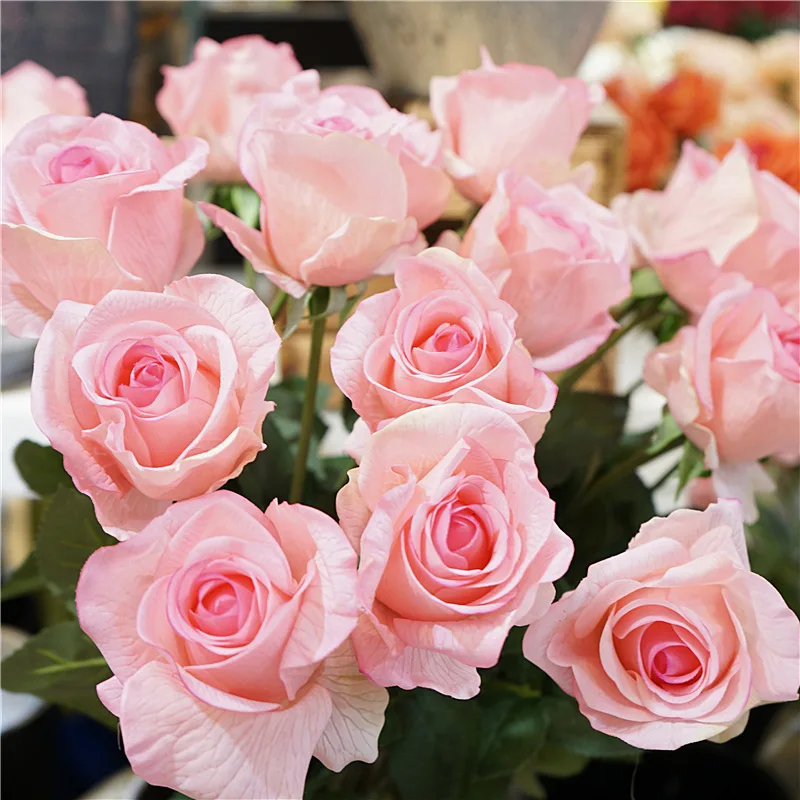 

3pcs Moisturizing Rose Flower Single Branch Real Touch Home Decoration Fake Flower Colorful Photograph Background Peony Supply