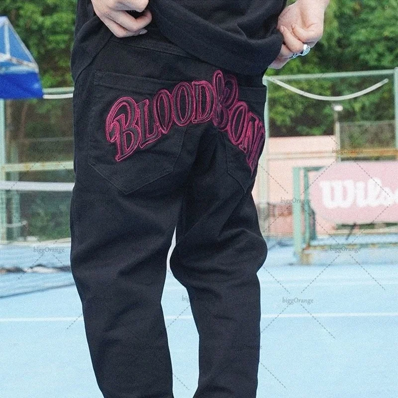 

Летние Новые черные джинсы Y2K С Вышивкой Букв, мужские прямые широкие брюки в стиле ретро, повседневные уличные американские модные хип-хоп рэп