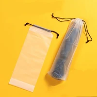 125pcs matte translucent plastic bag umbrella storage bag reusable portable umbrella drawstring storage cover home storage