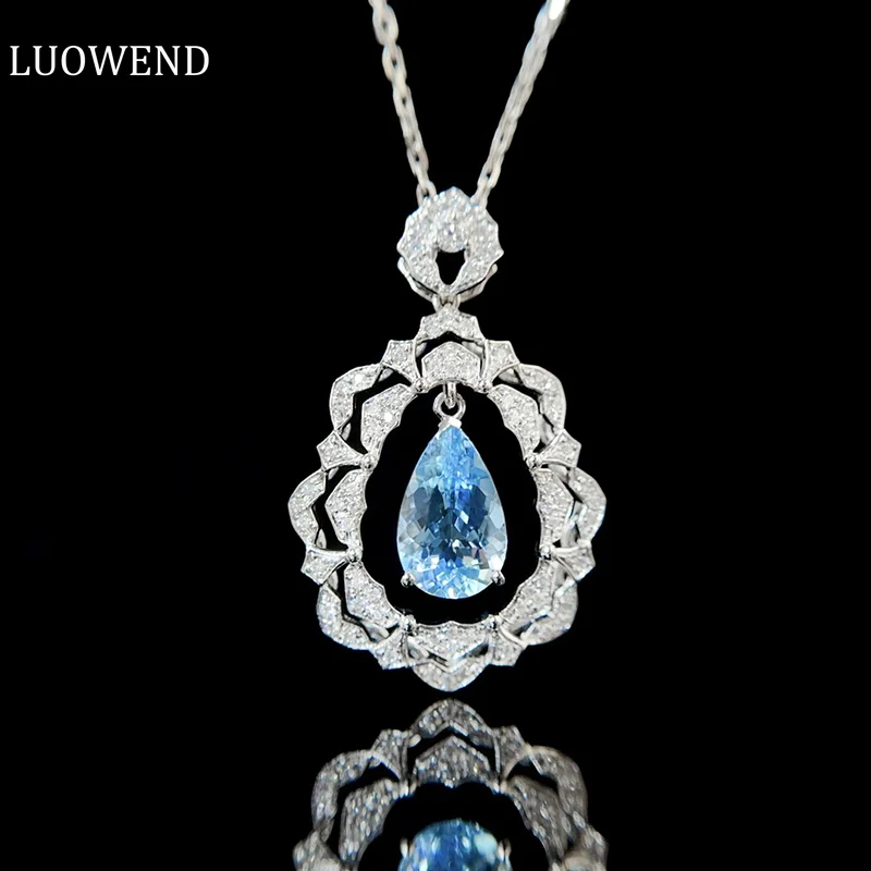 Ожерелье LUOWEND из белого золота 18 карат