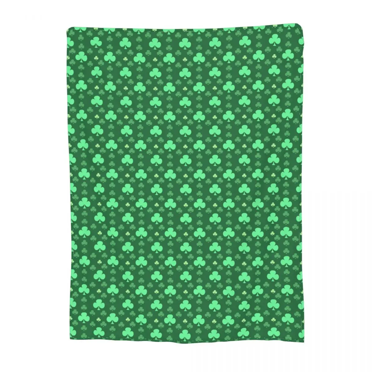 

St Patricks Day Blanket Shamrock Print Furry On the Bed Throw Blanket All Weather Customize Blankets