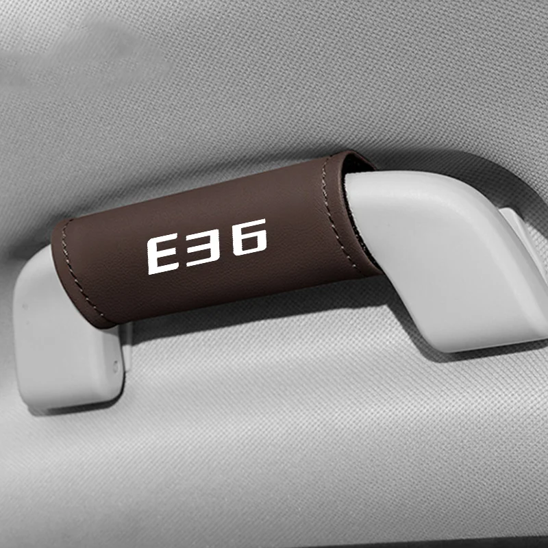 1PCS Nappa Leather Car Interior Door Handle Protective Cover Roof Universal Anti-Slip For BMW E36 Accessories