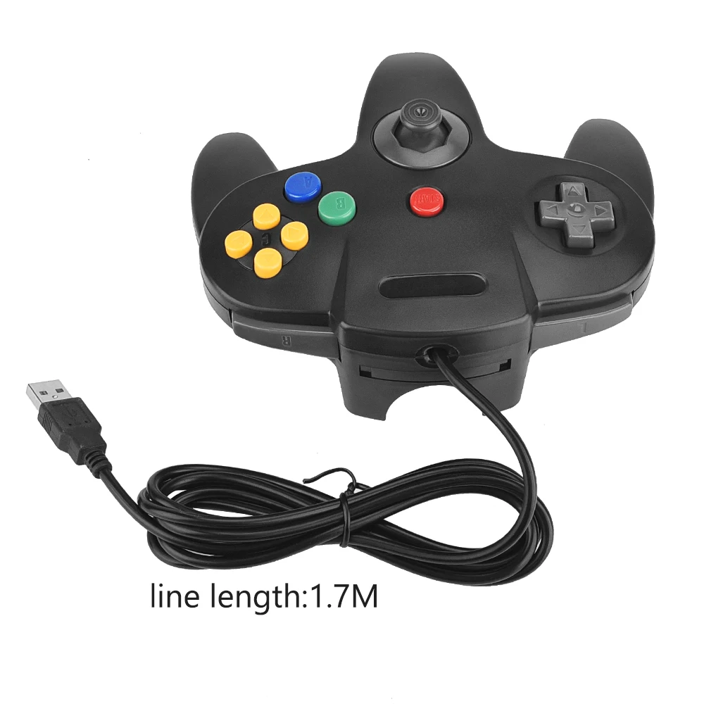 N64 USB Wired Gamepad N64 Controller Gamepad Joystick Classic 64 Console  Retro Games for Windows PC/Mac Laptop Computer images - 6