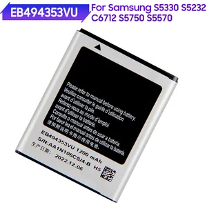 Original Phone Battery EB494353VU EB494353VA For Samsung S5330 S5232 C6712 S5750 GT-S5570 i559 S5570 GT-S5282 Battery 1200mAh