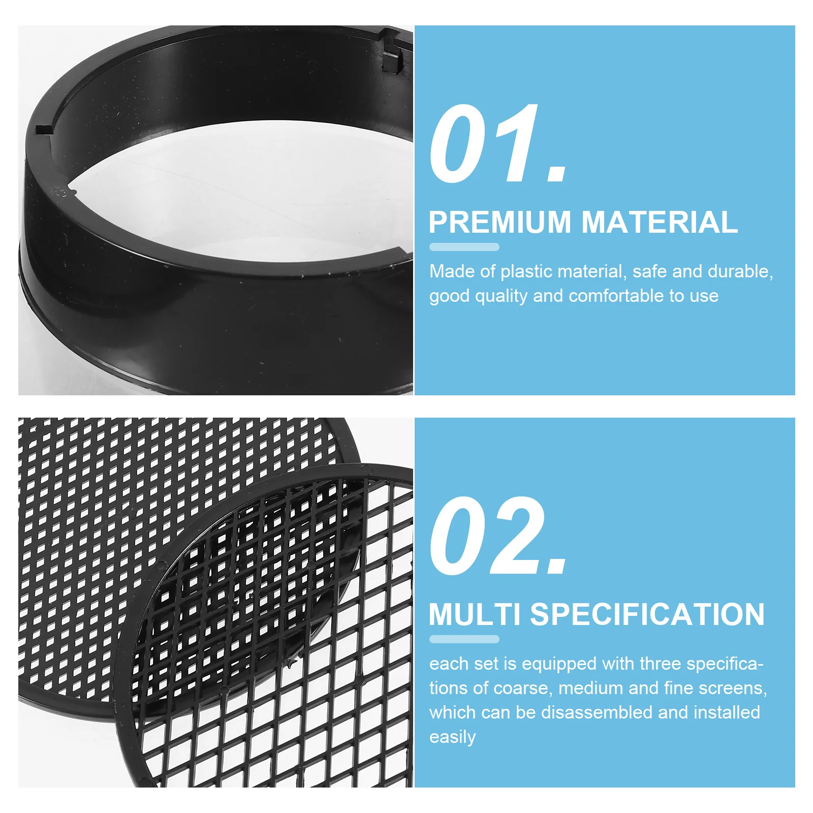 наборы/20 шт. Siatkowa patelnia do przesiewania Sito ogrodnicze Narzędzie Zestaw przesiewaczy sadzenia narzędzi