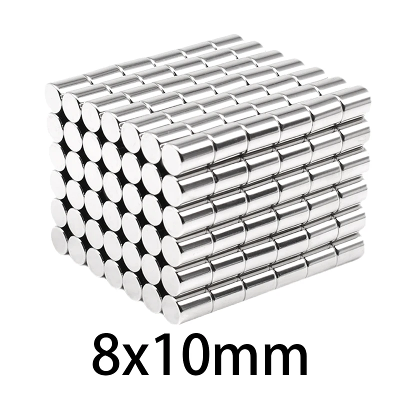 

Неодимовый магнит N35, маленькие круглые супермощные мини-магниты для поделок, 50/100 шт., 8x6 8x7 8x8 8 8x10 мм