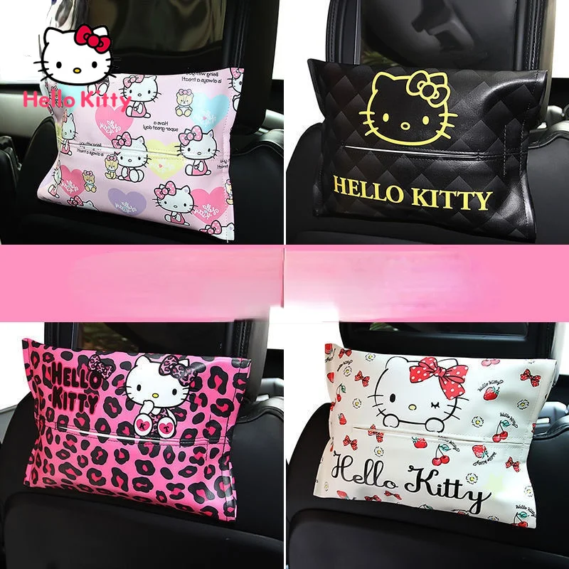 

Автомобильные аксессуары Hello Kitty, коробка для салфеток, автомобильная креативная бумажная коробка, чехол для автомобиля, подвесной тип, иску...