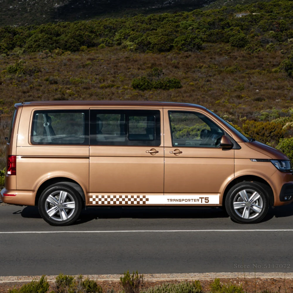 Наклейки на автомобильные двери боковые юбки наклейки для Volkswagen VW Transporter Multivan T5 T6