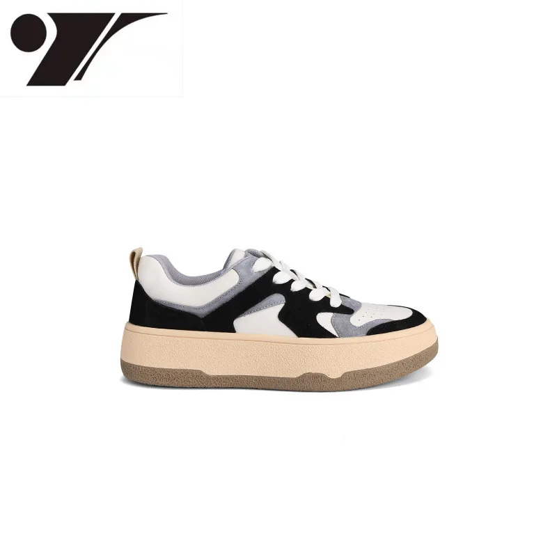 

Туфли-лодочки женские с круглым носком, толстая подошва, на шнуровке, повседневные, осенний сезон